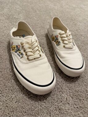 Vans with Floral and Mushroom Embroidery